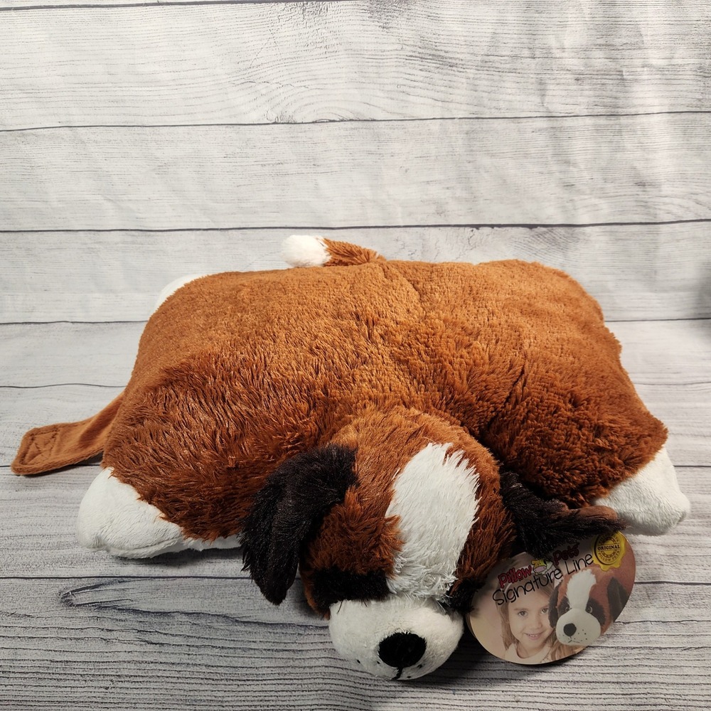 Pillow Pets Signature Line St. Bernard Plush Brown White Dog Toy 18 inch 2019